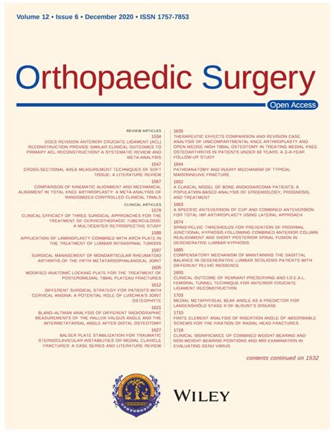 Orthopaedic Surgery Wiley Online Library
