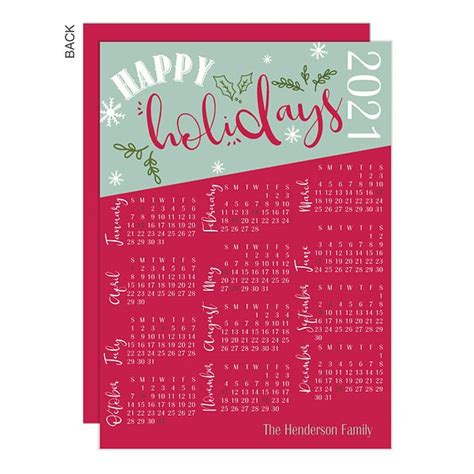 Holiday Premium Calendar Card Christmas Cards