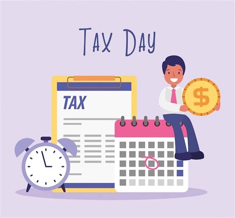 Premium Vector Tax Day Businessman Cartoon