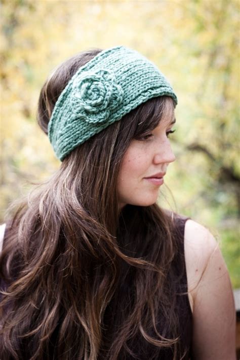 Knitted Headband With Flower Patterns A Knitting Blog
