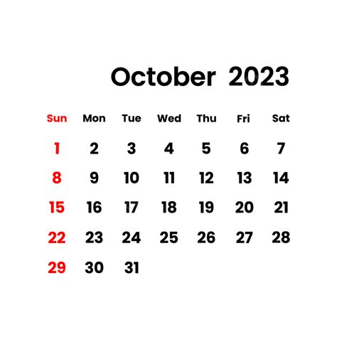 Calendário Outubro 2023 Png Outubro 2023 Calendário Imagem Png E