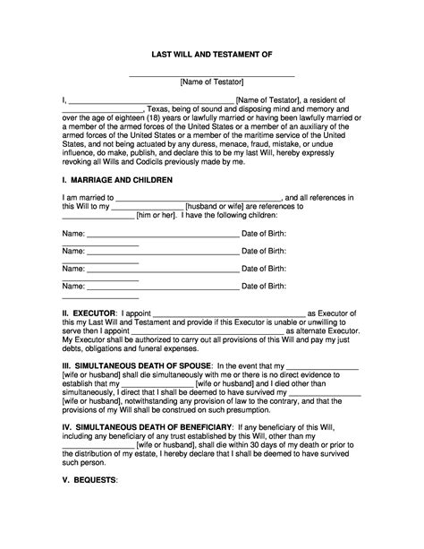 39 Last Will And Testament Forms And Templates Template Lab