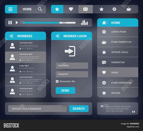 Vector Mobile Web Ui Vector And Photo Free Trial Bigstock