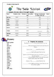 It is pretty easy, and it can be used to introduce/revise the. The solar system- Student´s worksheet B - ESL worksheet by ...