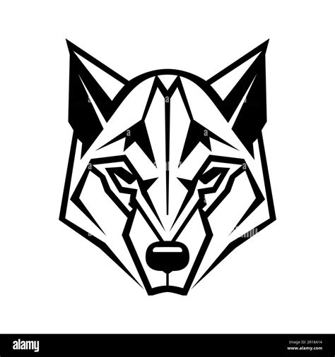 Wolf Logo Design Abstract Black Polygon Wolf Head Calm Wolf Face