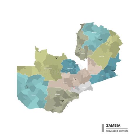 Mapa Detallado Del Higt De Zambia Con Subdivisiones Ilustraci N Del