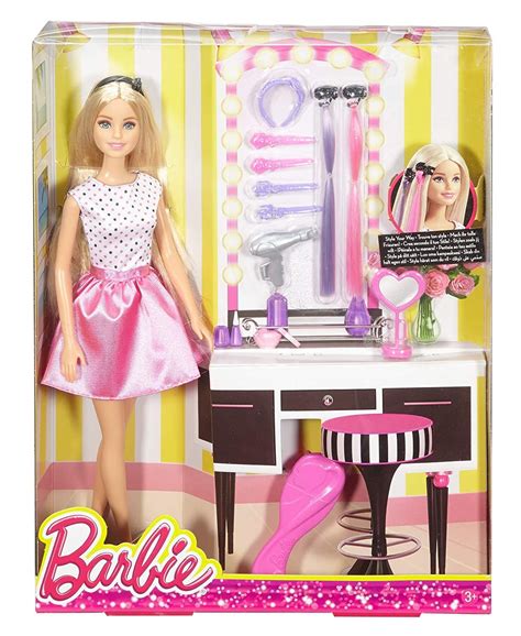 Today she wants to make herself a fashionable haircut, and you will help her in this. Barbie - DJP92 Doll & Playset with Hair Styling ...