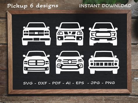 Pickup Front SVG Silhouette Truck Svg Pickup Svg Icon Cut Files