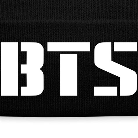 BTS Logo - Knit Cap with Cuff Print | K-Pop Fandom Shop