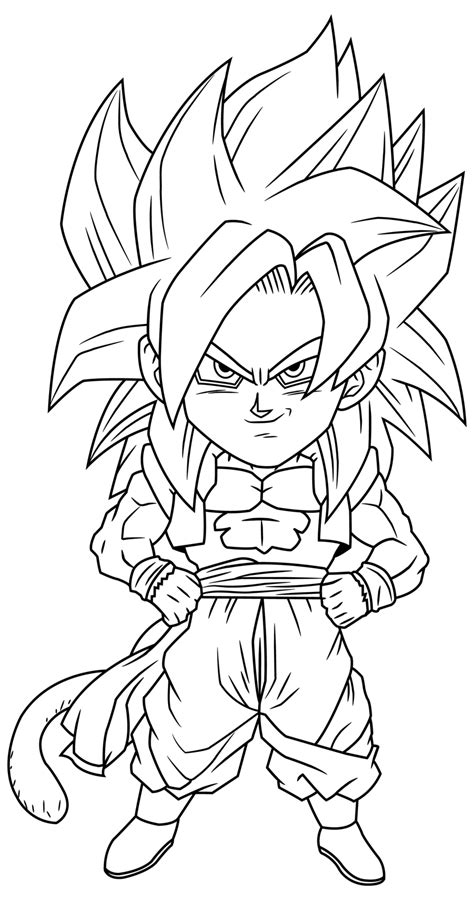 Gogeta Ssj4 Chibi Lineart By Maffo1989 D40dk4u