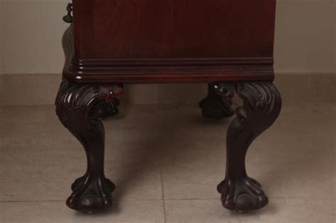 Chippendale Ballclaw Mahogany Wood Bed With Matching Nightstands 19th