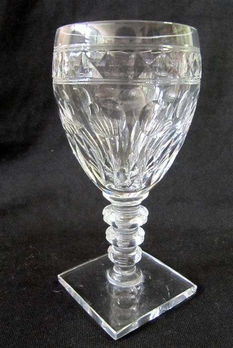HAWKES Crystal Wine Cordial Glass Square Base Clear ... Vintage wine glasses on square foot low wine goblets.