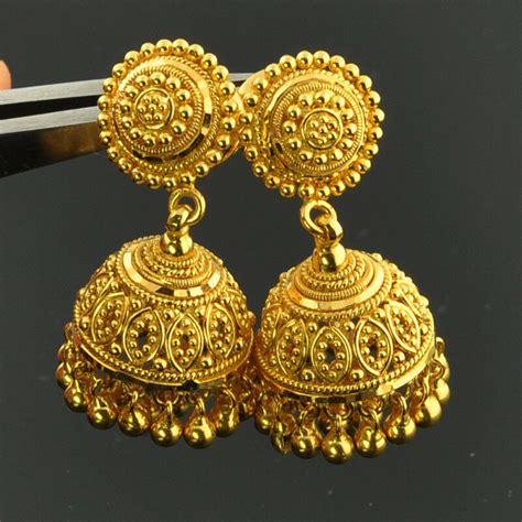 Choosing a piece of 22 karat gold jewelry by purejewels gold shop is meaningful. 22k Solid Yellow Gold Post Earrings With Backs PAIR | eBay