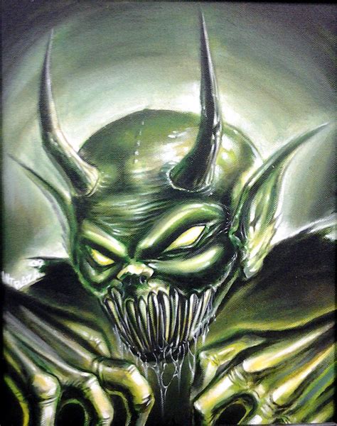 Green Demon Painting By Anthony Plaza Pixels