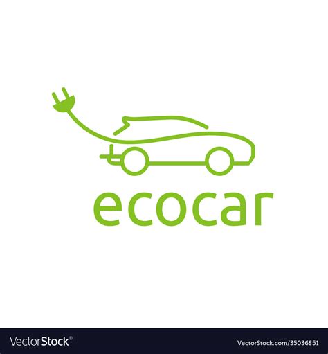Eco Friendly Car Logo Design Car With Electric Vector Image