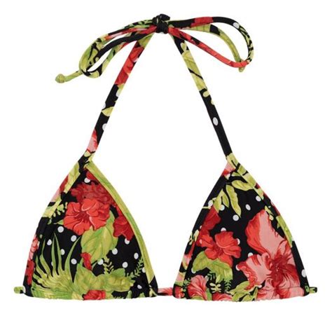 Triangle Sliding Top In Floral And Polka Dot Print Top Ilha Bela