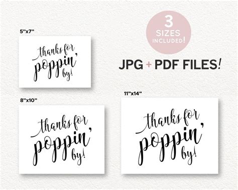 Thanks For Popping By Tags Free Printable Free Printable Templates