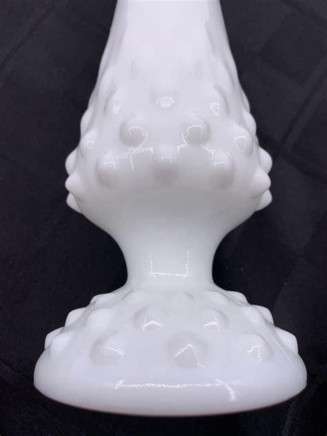 Fenton White Milk Glass Hobnail Bud Vase Fenton Art Glass Etsy