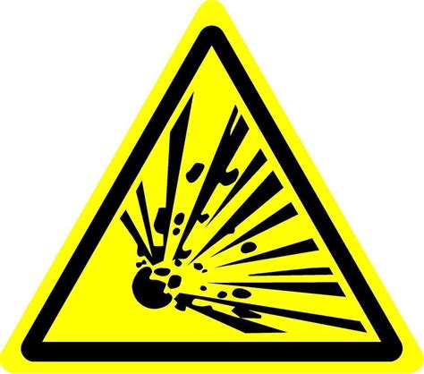 Iso Safety Sign Warning Explosive Material Symbol Self Adhesive