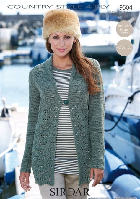 Crochet Cardigan In Sirdar Country Style 4 Ply Knitting Patterns F