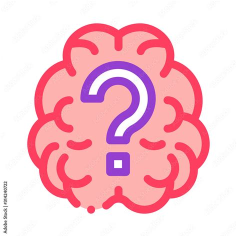 Brain And Question Mark Icon Vector Outline Brain And Question Mark