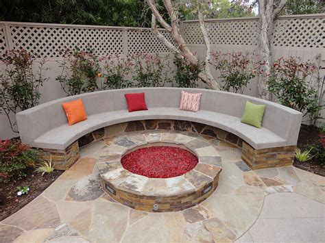 Stone Fire Pit And Bench Gemini 2 Landscape Construction