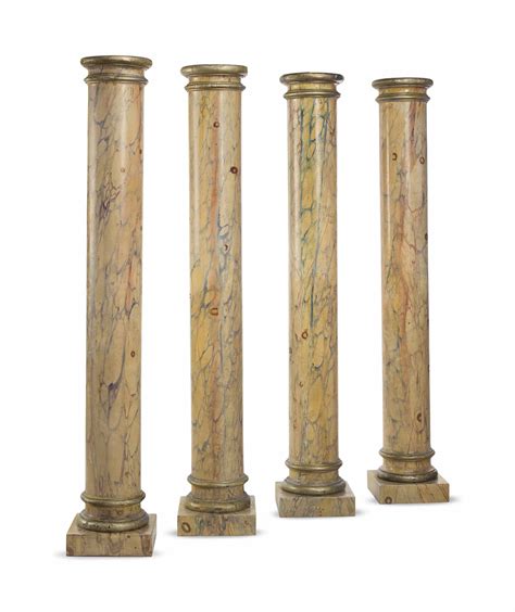 A Group Of Four Faux Marble Painted Columns 20th Century Christies