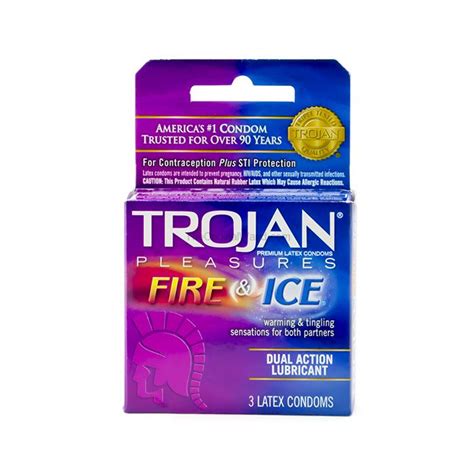 Trojan Pleasures Fire And Ice Condoms 3 Pack