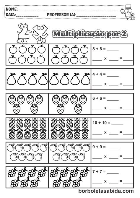 Atividades De Multiplicação Simples