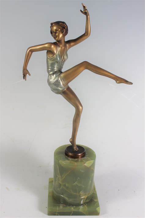 Joseph Lorenzl Austrian Art Deco 43cm Bronze Of A Dancing Girl In