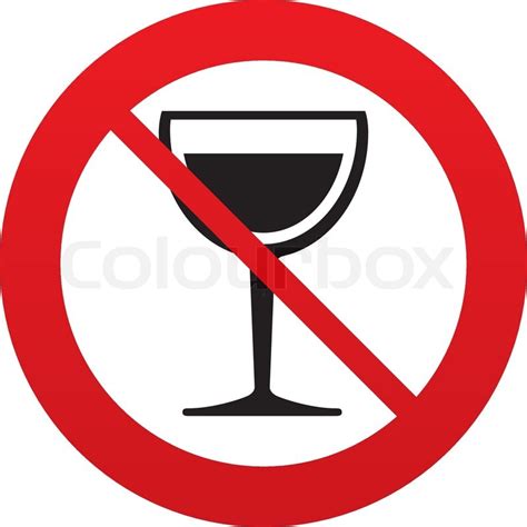 Weinglas Zeichen Symbol. Ich trinke keinen Alkohol-Symbol ...
