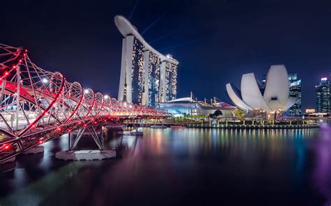Télécharger Fonds Décran Singapour Helix Bridge Un Pont Piétonnier