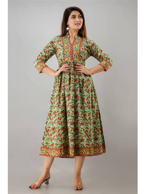 Handwork Anarkali Calf Length Dress महिलाओं की डिजाइनर ड्रेस लेडीज