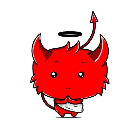 Premium Vector Cute Red Devil Character Kawaii Design
