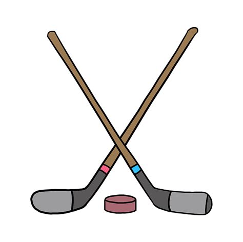 Easy and simple drawing guide tutorial. How to Draw Hockey Sticks - Really Easy Drawing Tutorial