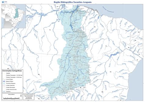 bacia hidrográfica tocantins araguaia mapa principais rios e dados