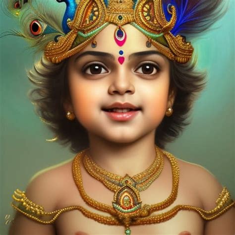Hindu God Portrait Two Portraits Of Baby Lord Krishna And Baby Lord Shiva