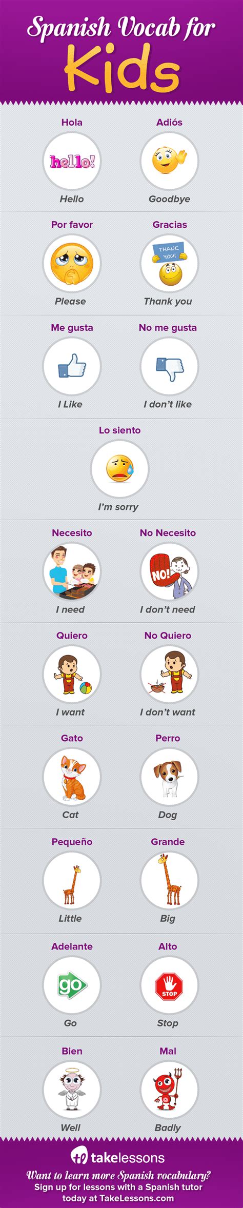 Spanish Words For Kids To Learn