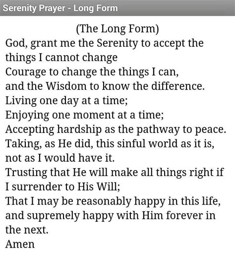 Printable Serenity Prayer Long Version Catholic Julispeak