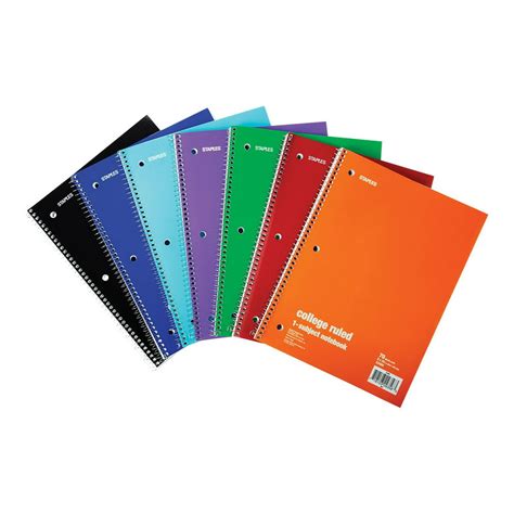 Staples 1 Subject Notebook Spiral Bound 8 In X 1047 In 70