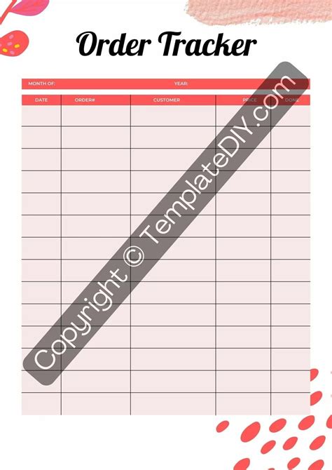 Order Tracking Template Printable In Pdf And Word In 2022 Template