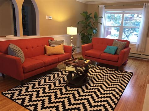 Orange Sofa Living Room Living Room Design Orange Monochrome Living