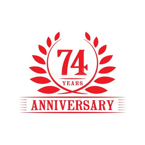 74 Years Anniversary Celebration Logo 74th Anniversary Luxury Design