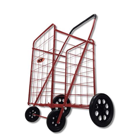 Megacart Fold Up Collapsible Shopping Utility Cart By Scf Red