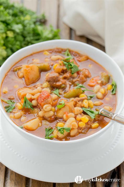 Hearty chicken and vegetable soup in the slow cooker recipe