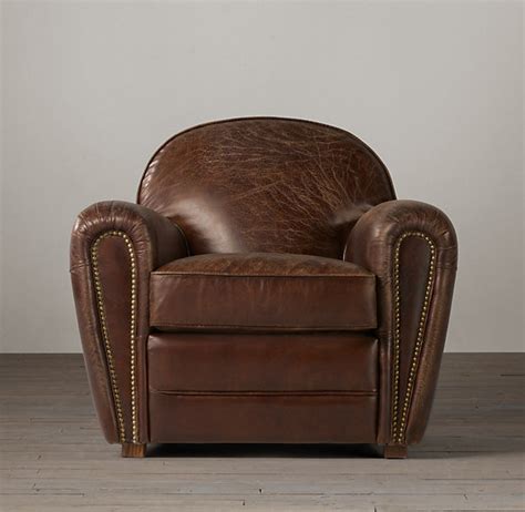 Restoration Hardware Duncan Leather Club Chair Look 4 Less