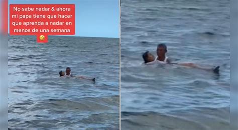 Tiktok Viral Papá Enseña A Nadar A Su Hija Luego De Saber Que Fue