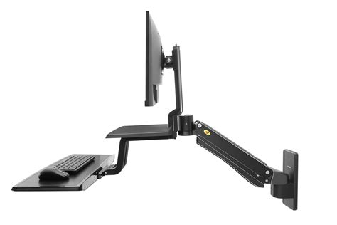 NB MC55 Single Monitor Wall Mount with Keyboard Tray