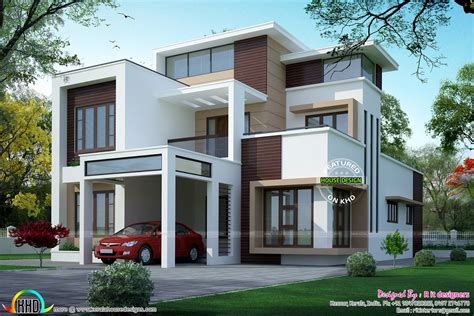 340 Sq Yd Modern Flat Roof Home Kerala Home Design And