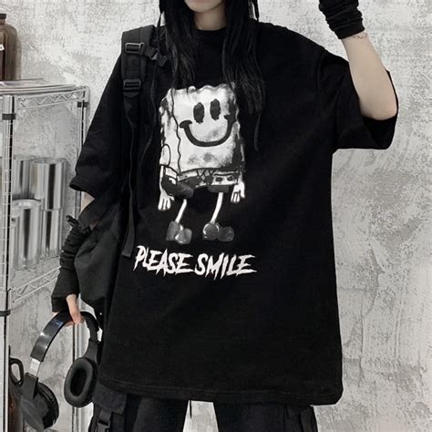 Alt Clothing Aesthetic Goth Shirts Grunge Shirt Japanese Harajuku Fashion Egirl Clothes